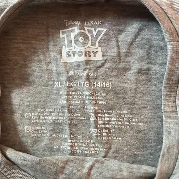 Disney Toy Story You’ve Got A Friend In Me Oversized T-Shirt Girls’ Size L 10/12 - Picture 5 of 5